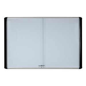 Enclosed Magnetic Dry Erase Board w/ Sliding Doors